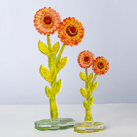 Double Zinnia | 0.25in. Acrylic Floral