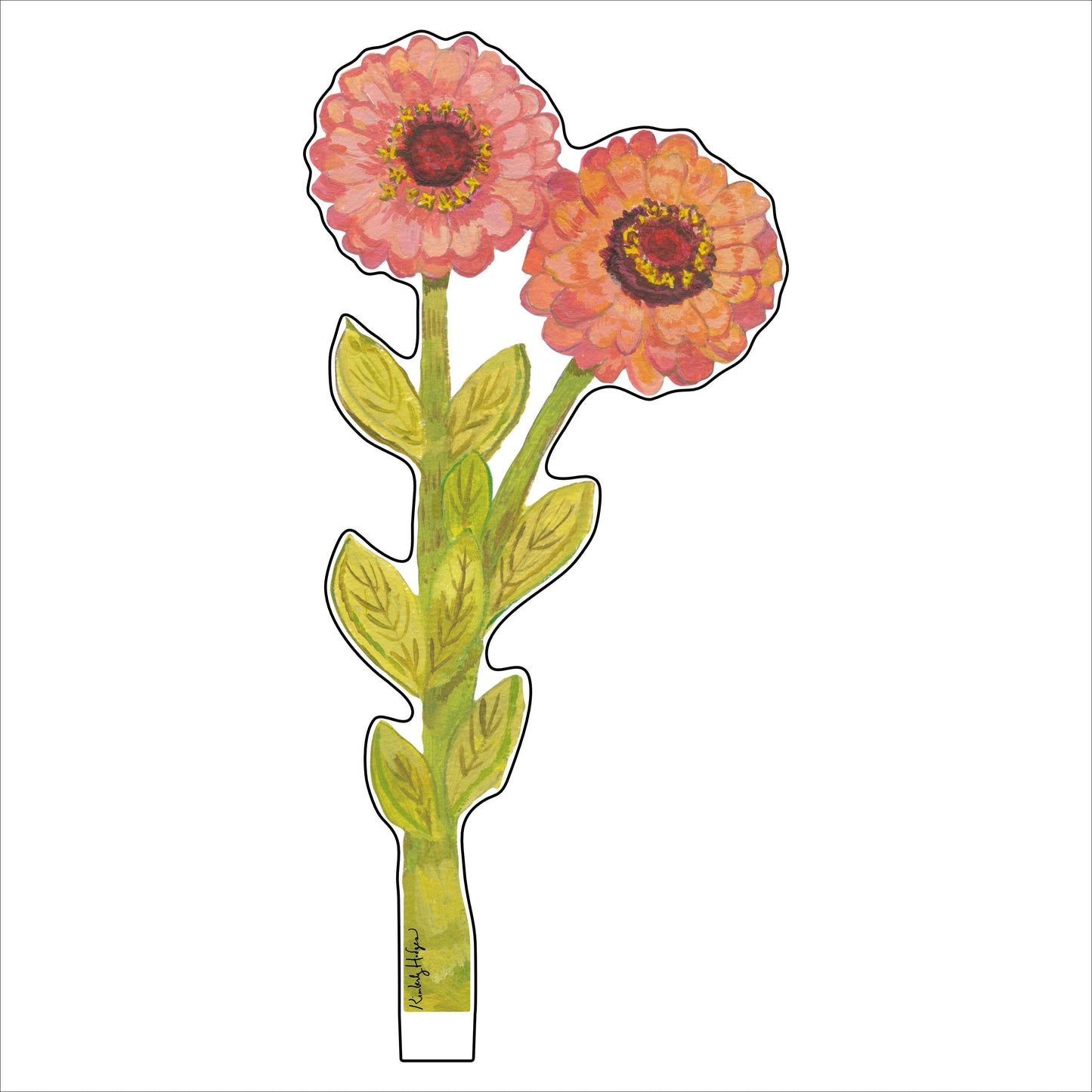 Double Zinnia SM KHA-022 | 0.25in. Acrylic | Single