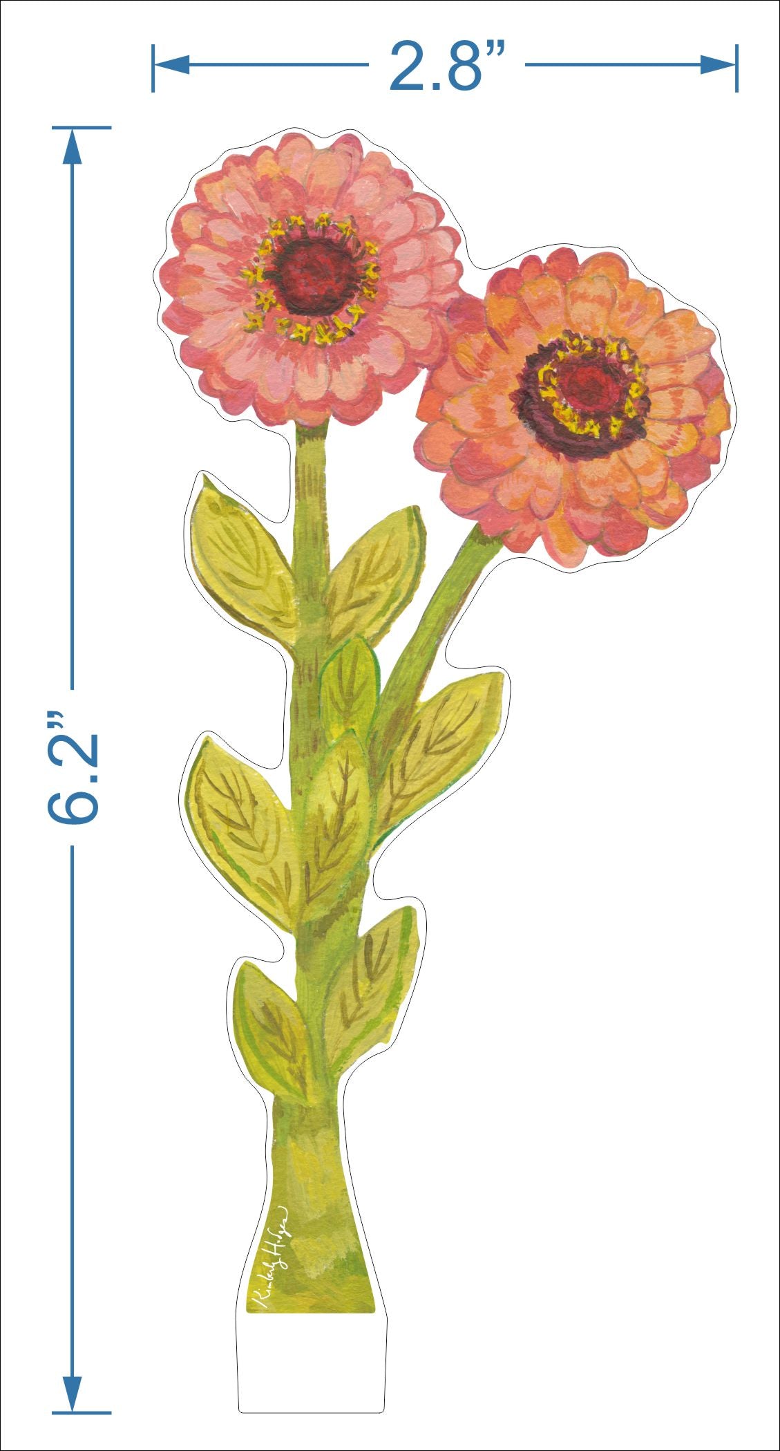 Double Zinnia | 0.25in. Acrylic Floral