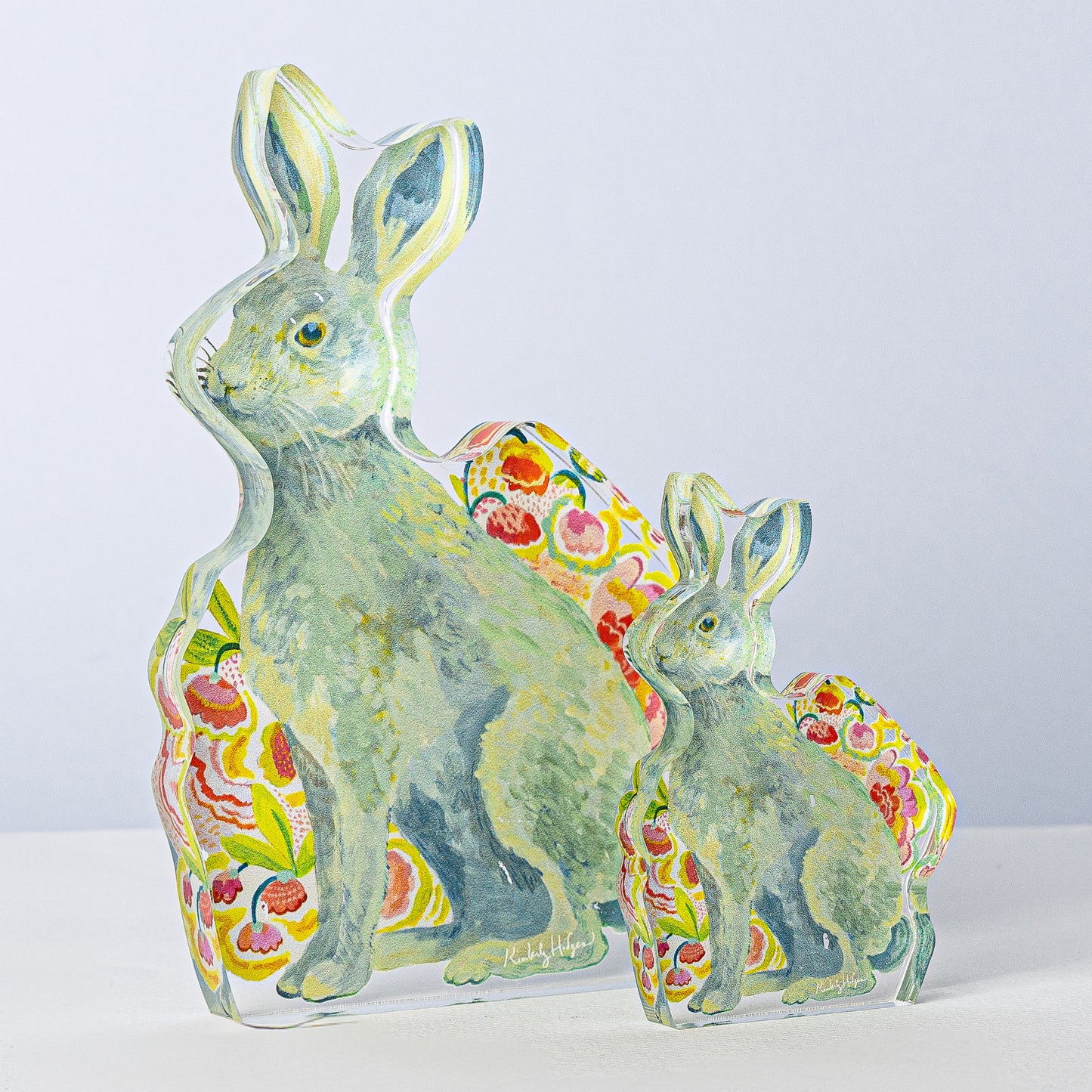 Flower Rabbit | 0.75in. Acrylic Large