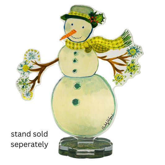 Gingham Snowman KHA-214 | 0.25in. Acrylic Floral