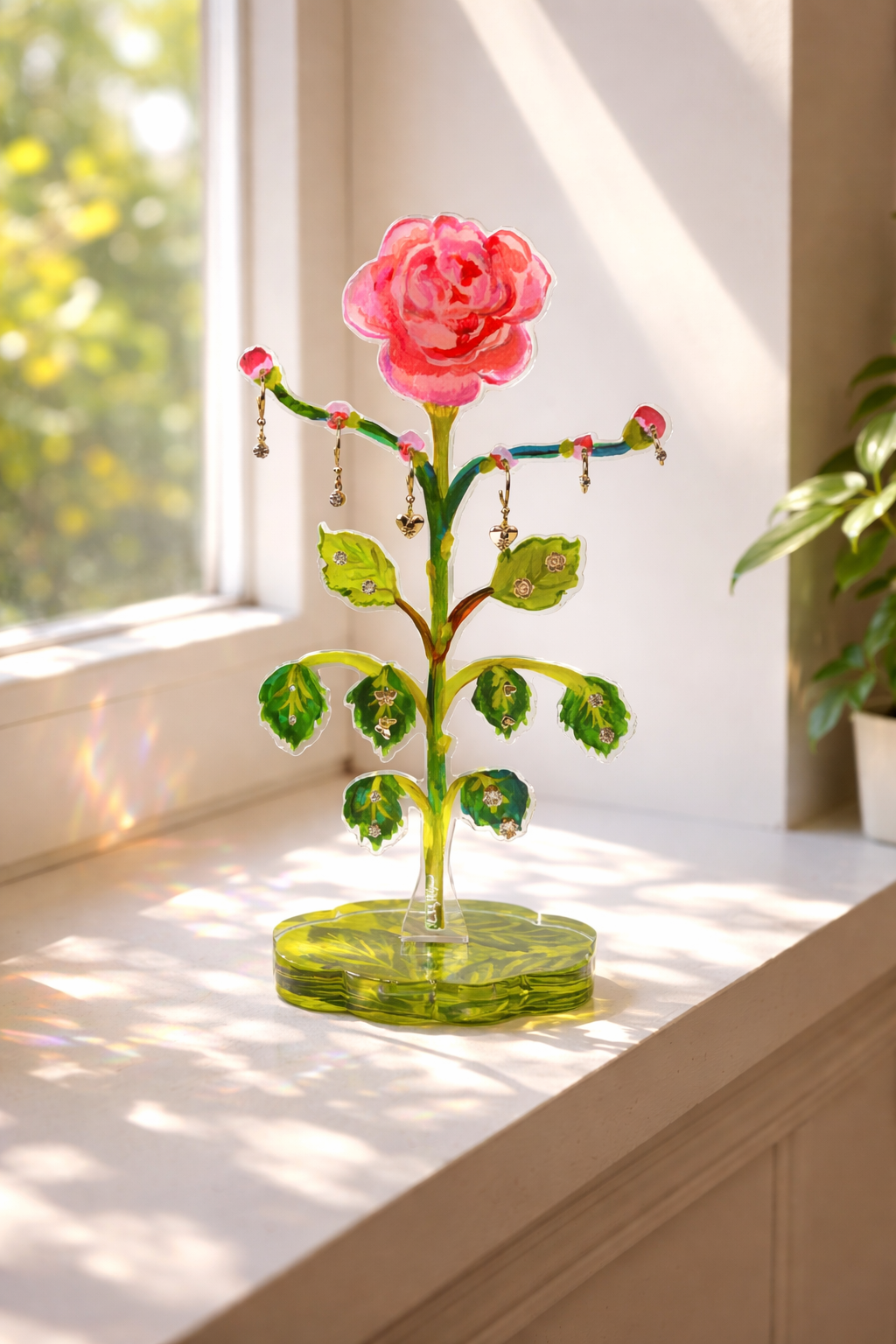 KHA-613 Tearose Jewelry Holder & Single Leaf