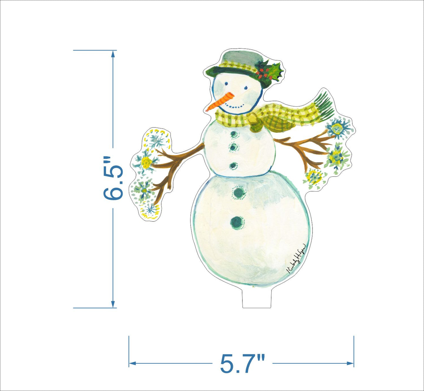 Gingham Snowman | 0.25in. Acrylic Floral