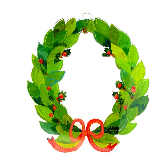 Holly Wreath Ornament KHA-219 | 0.25in. Acrylic
