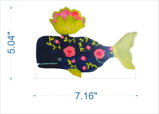 Aimee Whale Navy | 0.75in. Acrylic Large