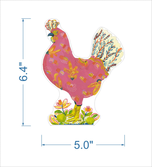 Pink Chicken with Limes | 0.75in. Acrylic Large