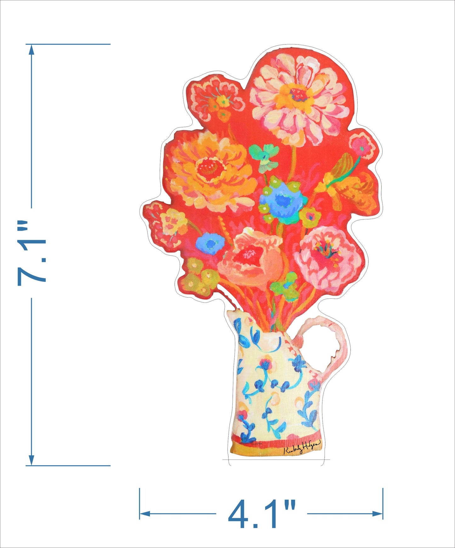 Red Zinnia Flower | 0.75in. Acrylic Large