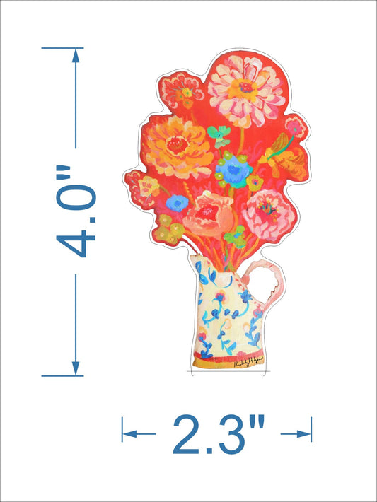 Red Zinnia Flower Mini | 0.50in. Acrylic Mini