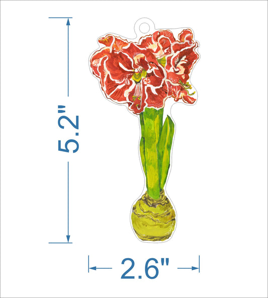 Ruffle Amaryllis Ornament KHA-156 | 0.25in. Acrylic