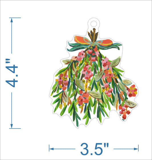 Pink Snowberry & Rosemary Ornament KHA-163 | 0.25in. Acrylic