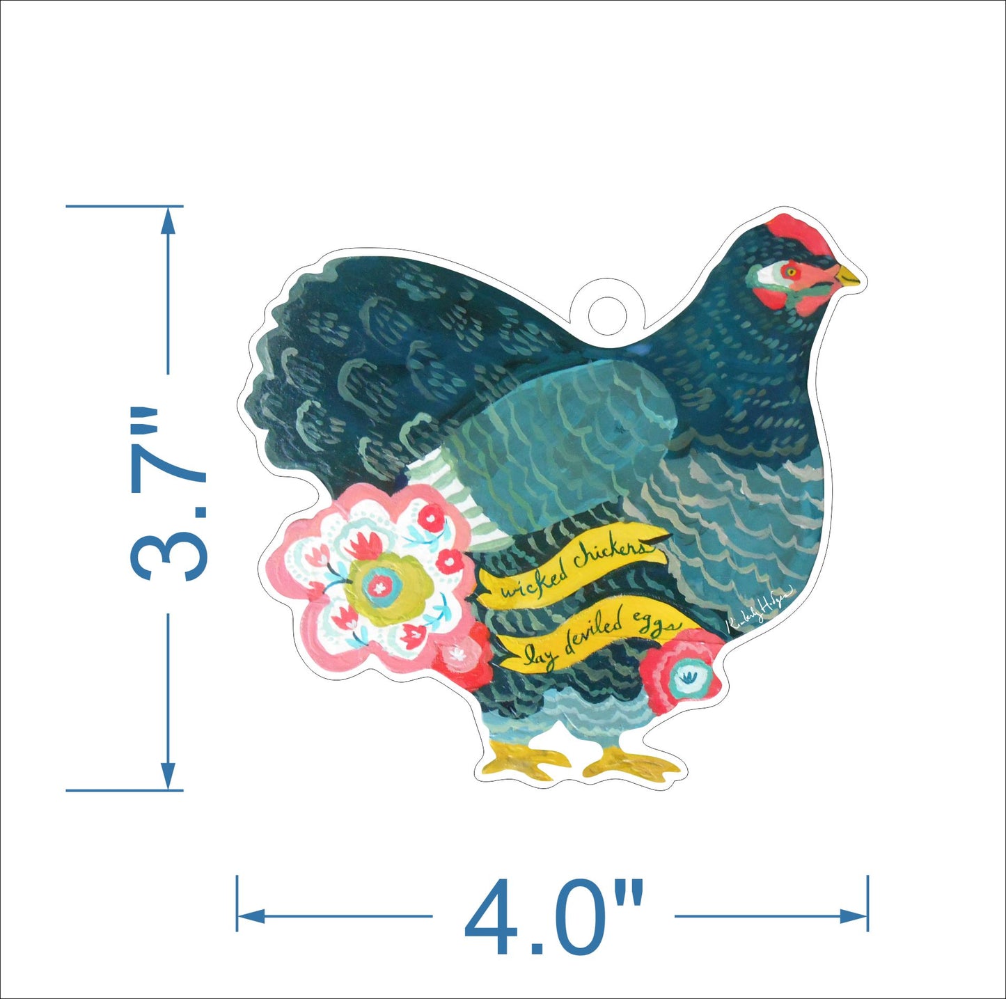 Wicked Chicken Acrylic Holiday Ornament