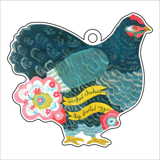 Wicked Chicken Ornament WHOLESALE KHA-171 | 0.25in. Acrylic
