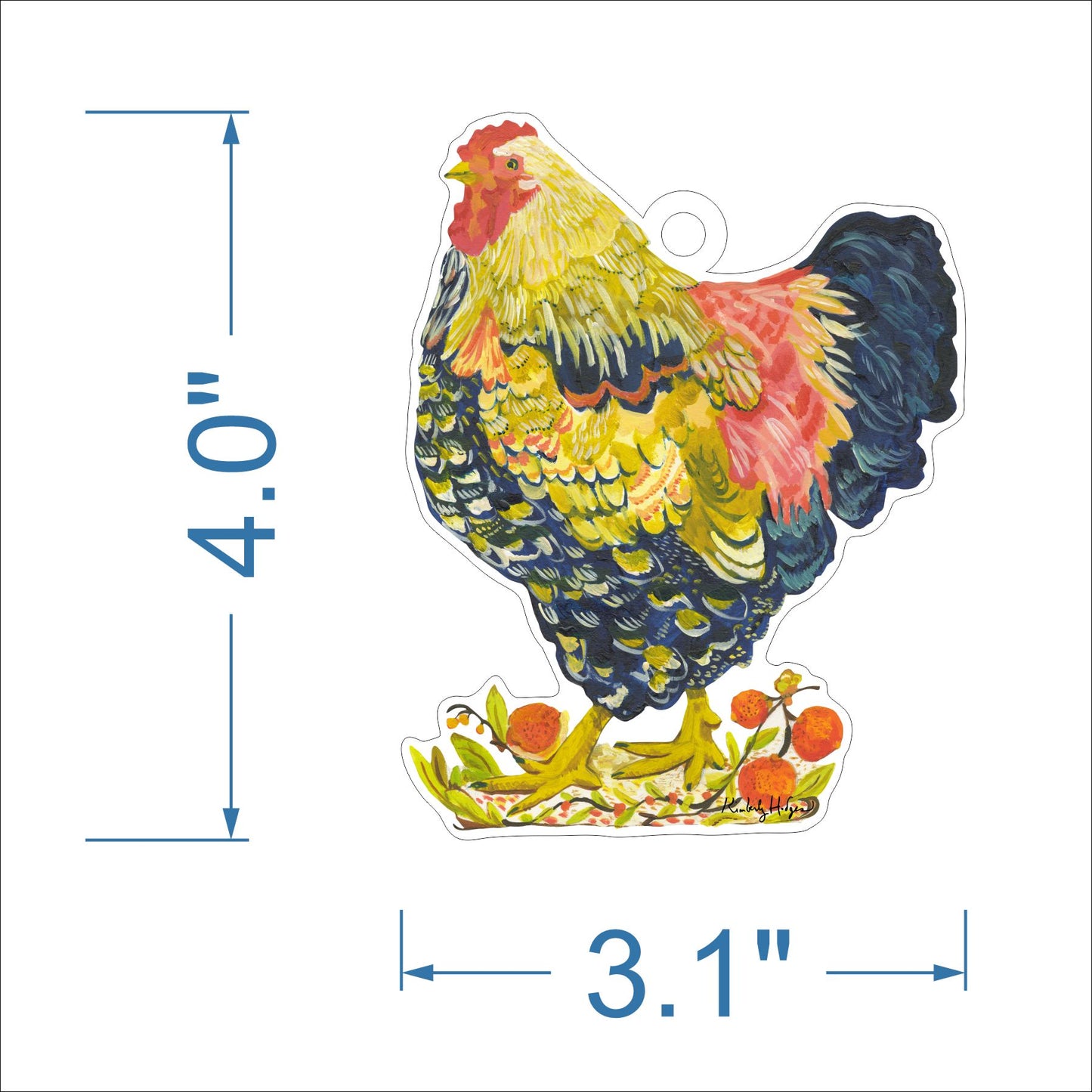 Wyandotte Chicken Acrylic Holiday Ornament