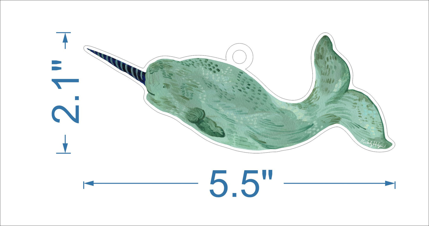 Narwhal Acrylic Holiday Ornament