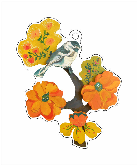 Chickadee Orange Ornament KHA-180 | 0.25in. Acrylic