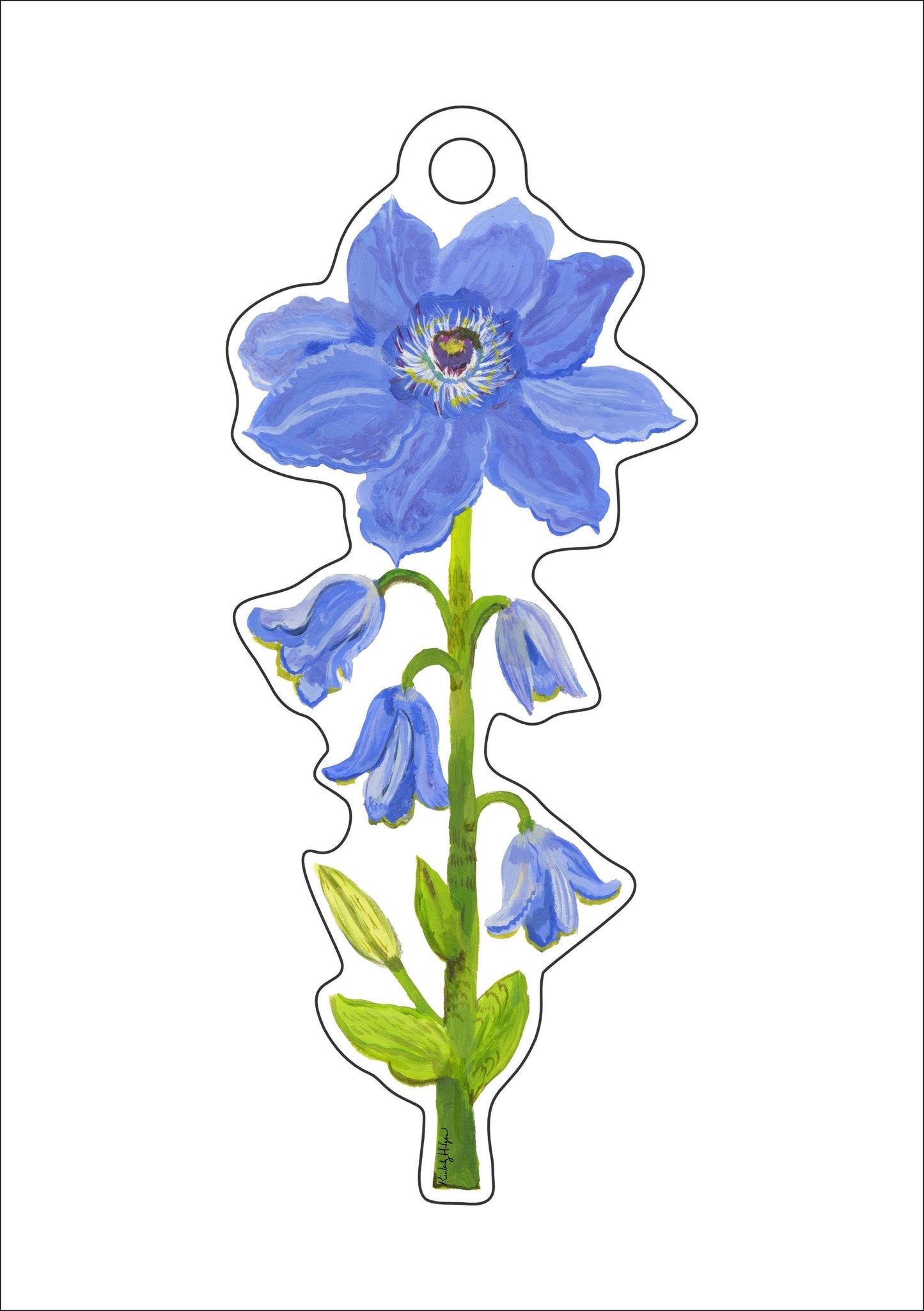 Purple Clematis Ornament KHA-195 | 0.25in. Acrylic