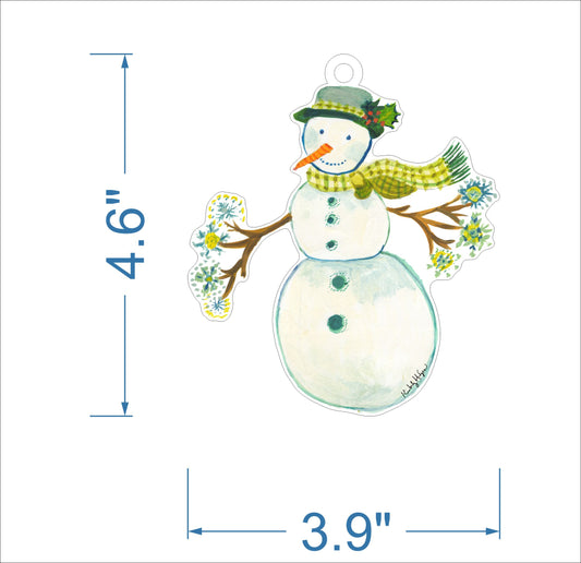 Gingham Snowman Ornament | 0.25in. Acrylic