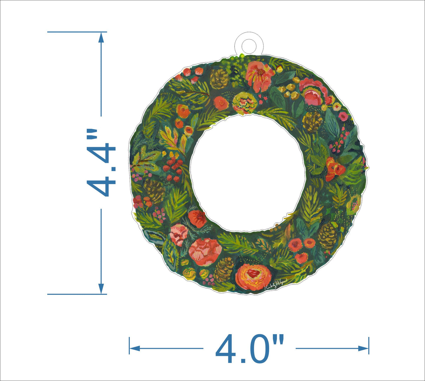 Pinecone Wreath Acrylic Holiday Ornament