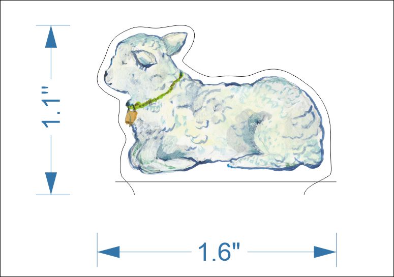 Sitting Lamb Mini Acyrlic Nativity Figure