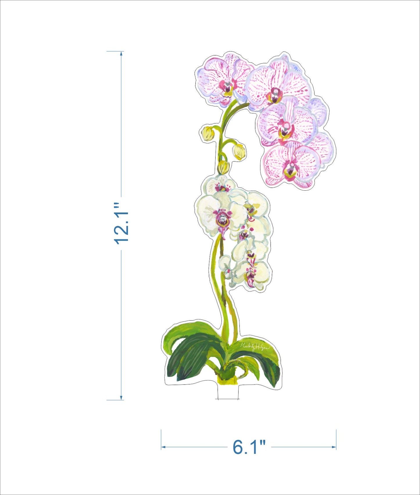 Pink Stripe Orchid | 0.25in. Acrylic Floral