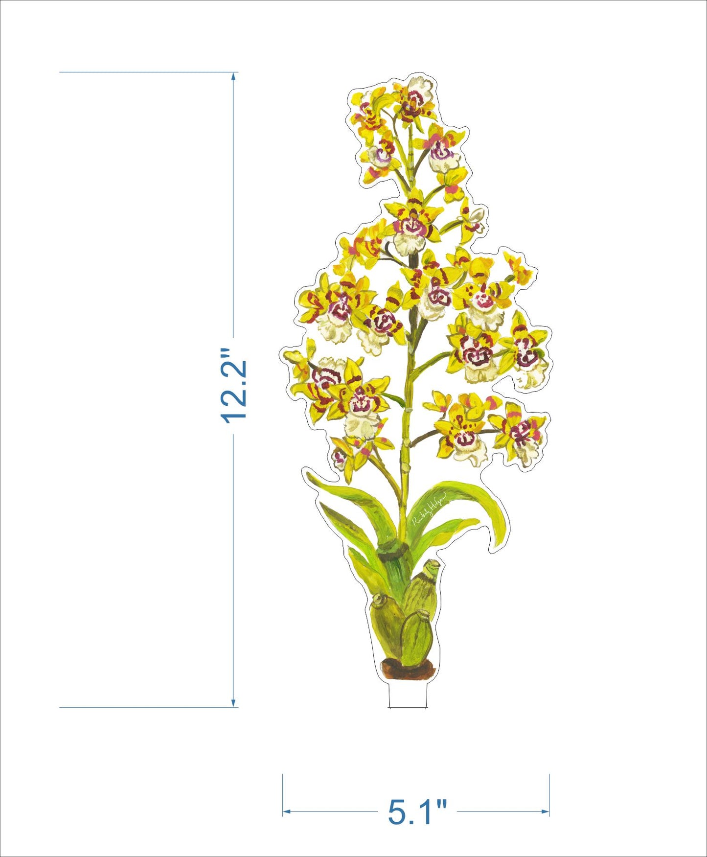 Yellow King Orchid | 0.25in. Acrylic Floral