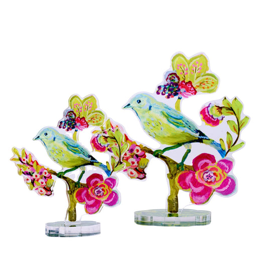 Purple Poppy Mallow Warbler  | 0.25in. Acrylic Floral