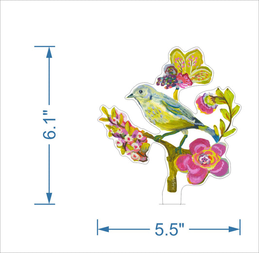 Purple Poppy Mallow Warbler  | 0.25in. Acrylic Floral