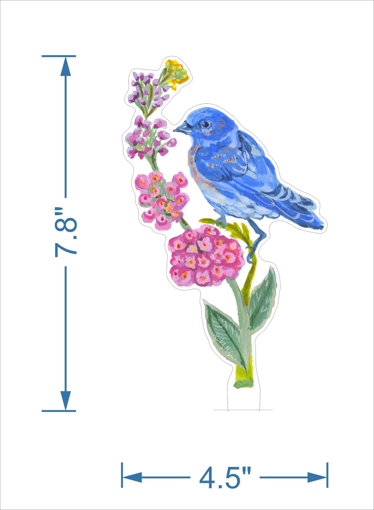 Bluebird of Happiness  | 0.25in. Acrylic Floral
