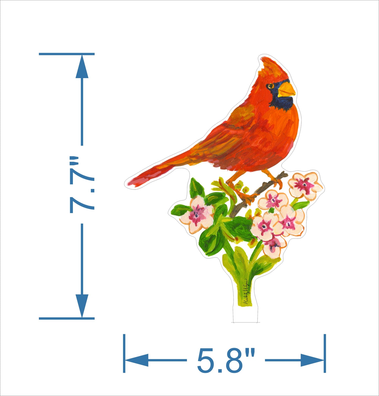 Spring Cardinal  | 0.25in. Acrylic Floral