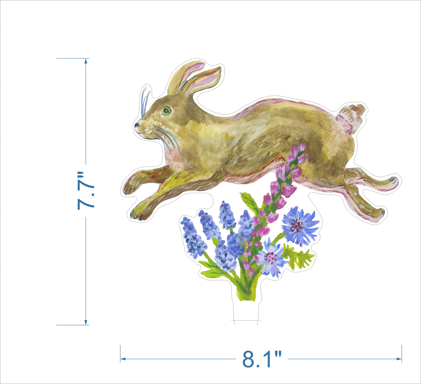Running Rabbit | 0.25in. Acrylic Floral