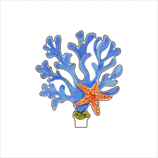 Starfish & Blue Coral | 0.25in. Acrylic Floral