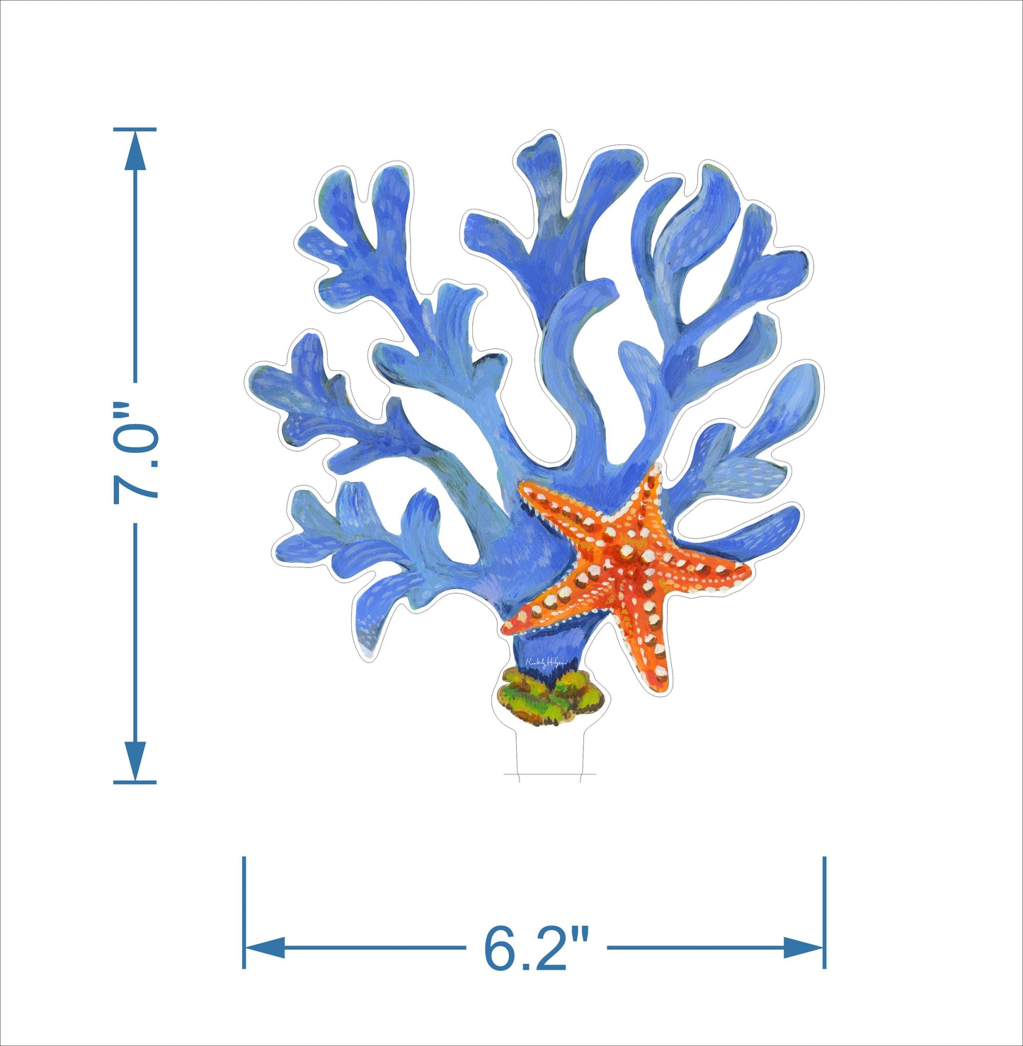 Starfish & Blue Coral | 0.25in. Acrylic Floral