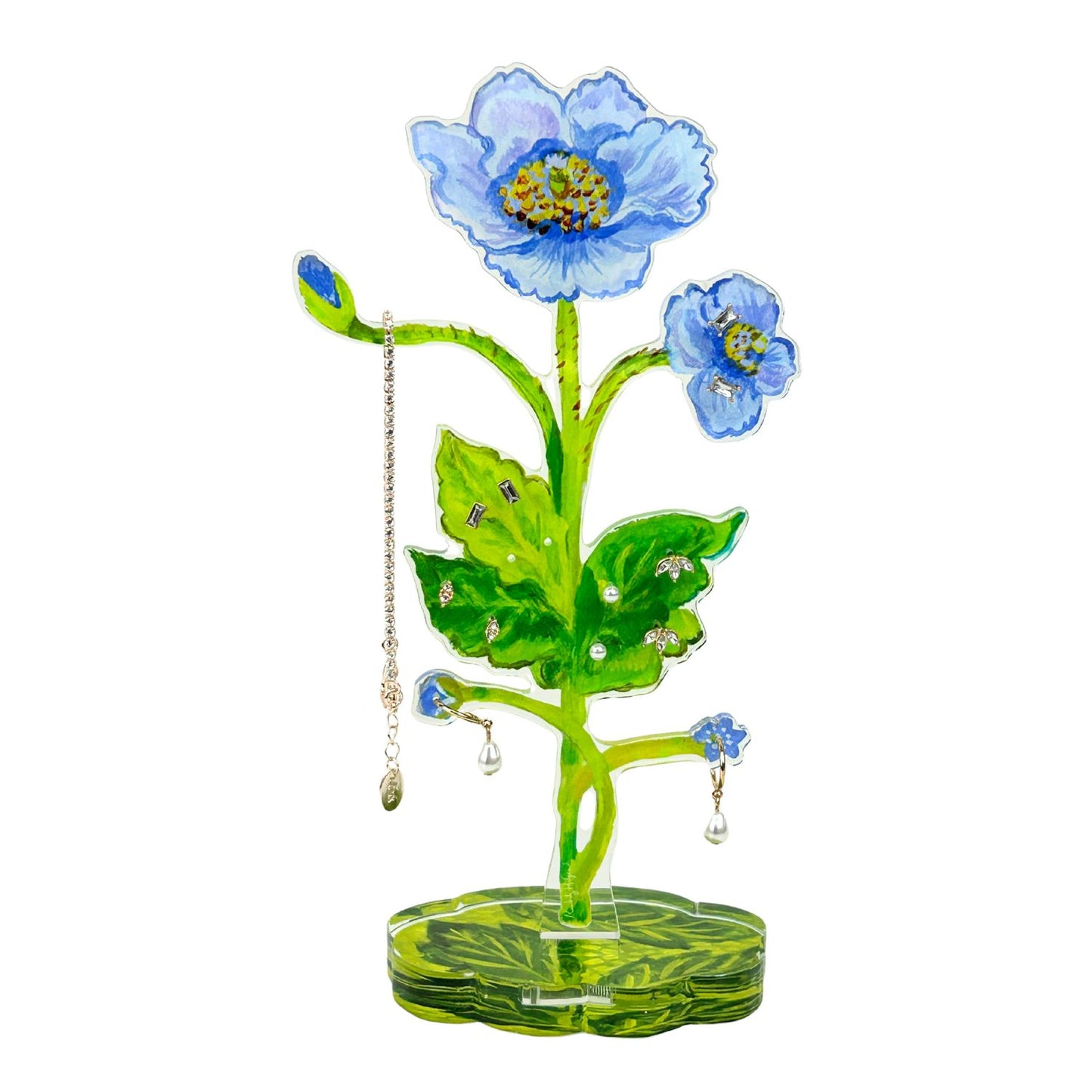 Blue Poppy Jewelry Holder & Single Leaf KHA-612