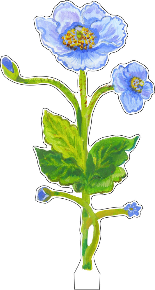 Blue Poppy Jewelry Holder & Single Leaf