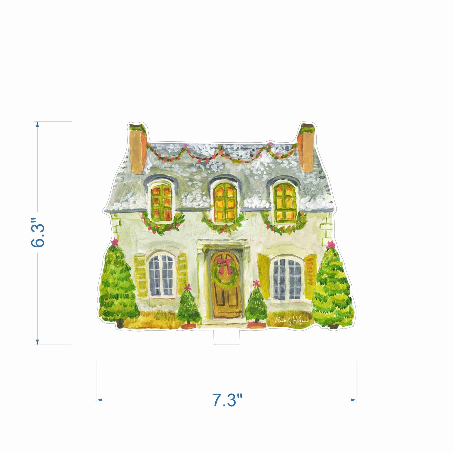 Christmas Cottage | 0.25in. Acrylic Floral