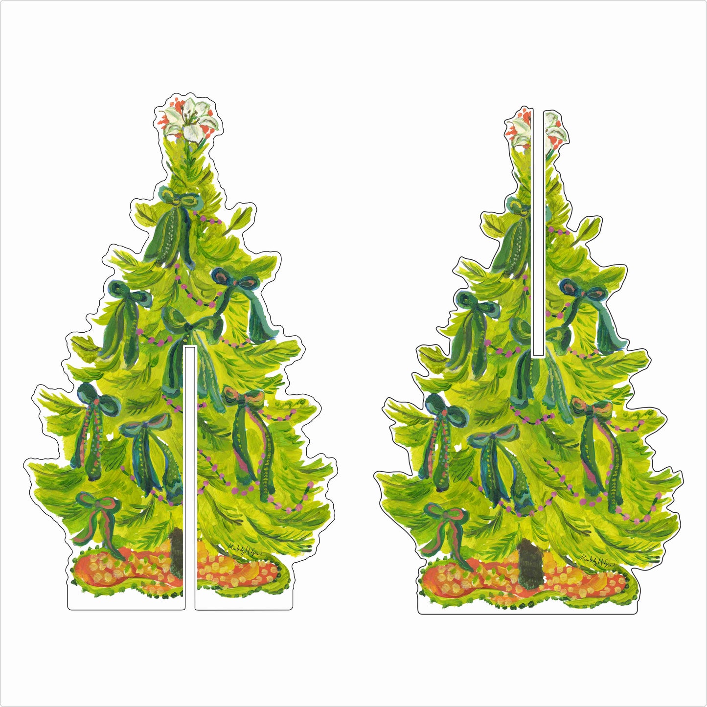 8 Green Bows 2 PIECE | 0.25in. Acrylic