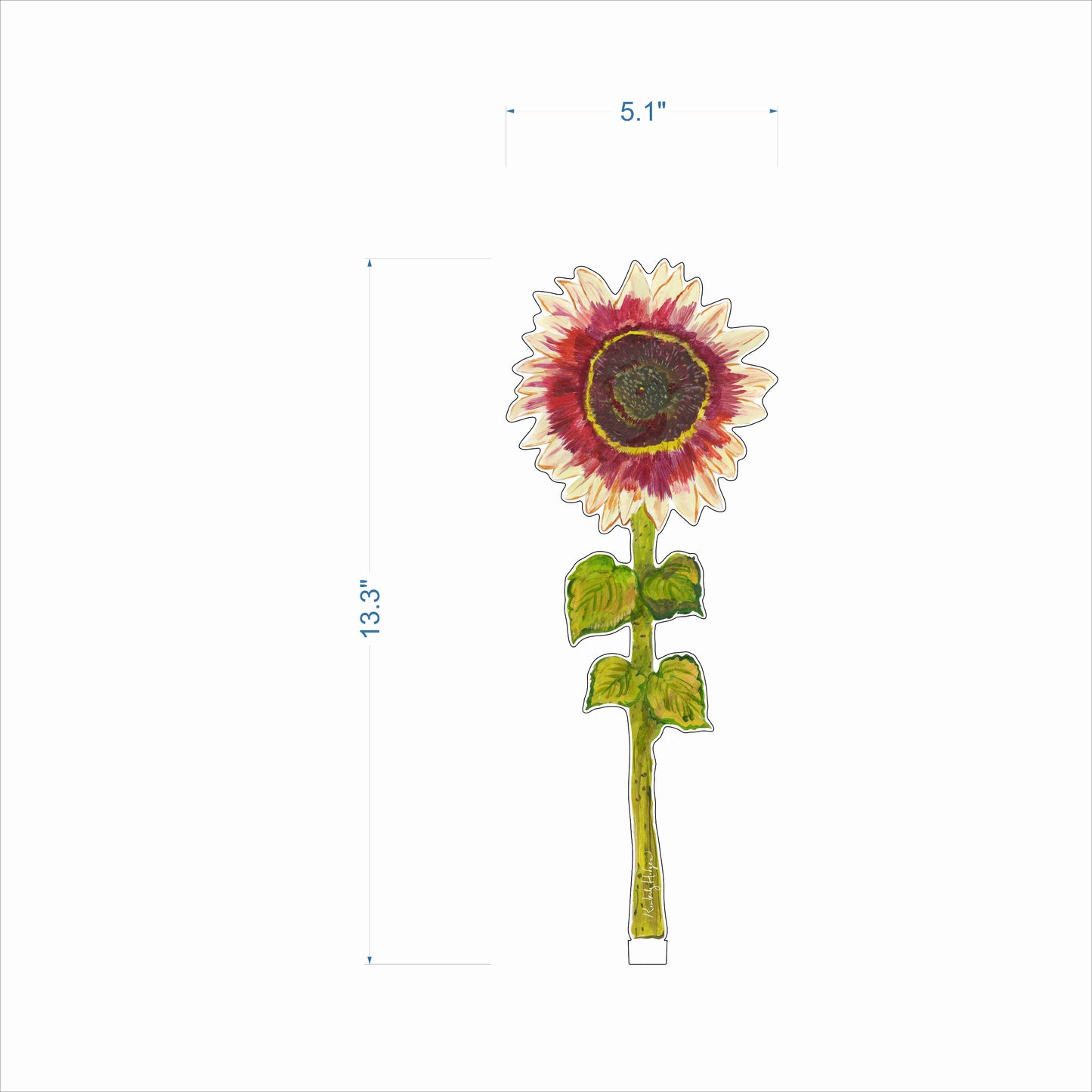 Crimson Blaze Sunflower | 0.25in. Acrylic Floral
