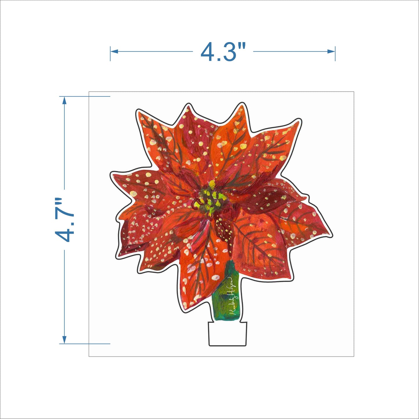 Poinsetta | 0.25in. Acrylic Floral