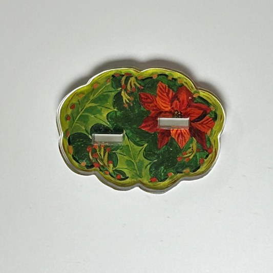 Poinsettia Pattern Double Stand | 0.50in. Acrylic