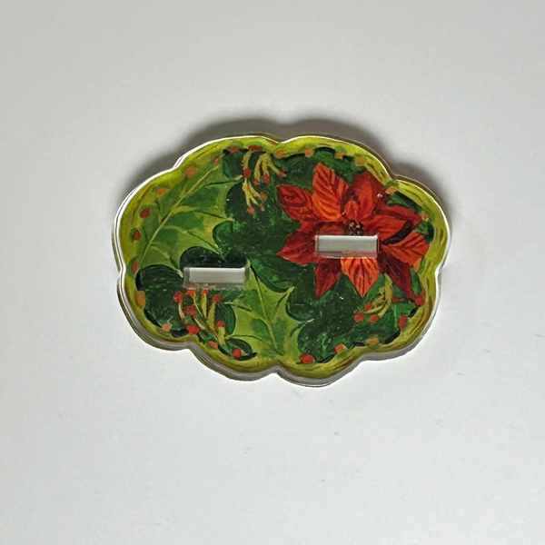 Poinsettia Pattern Double Stand | 0.50in. Acrylic