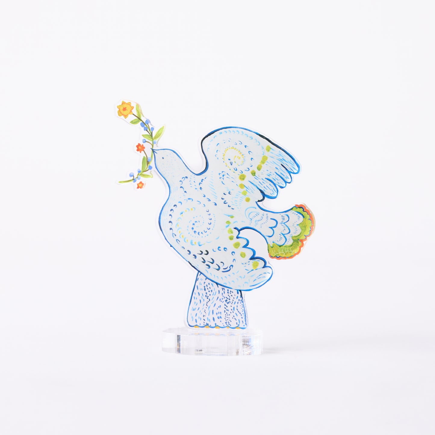 Peace Dove Star | 0.25in. Acrylic Floral