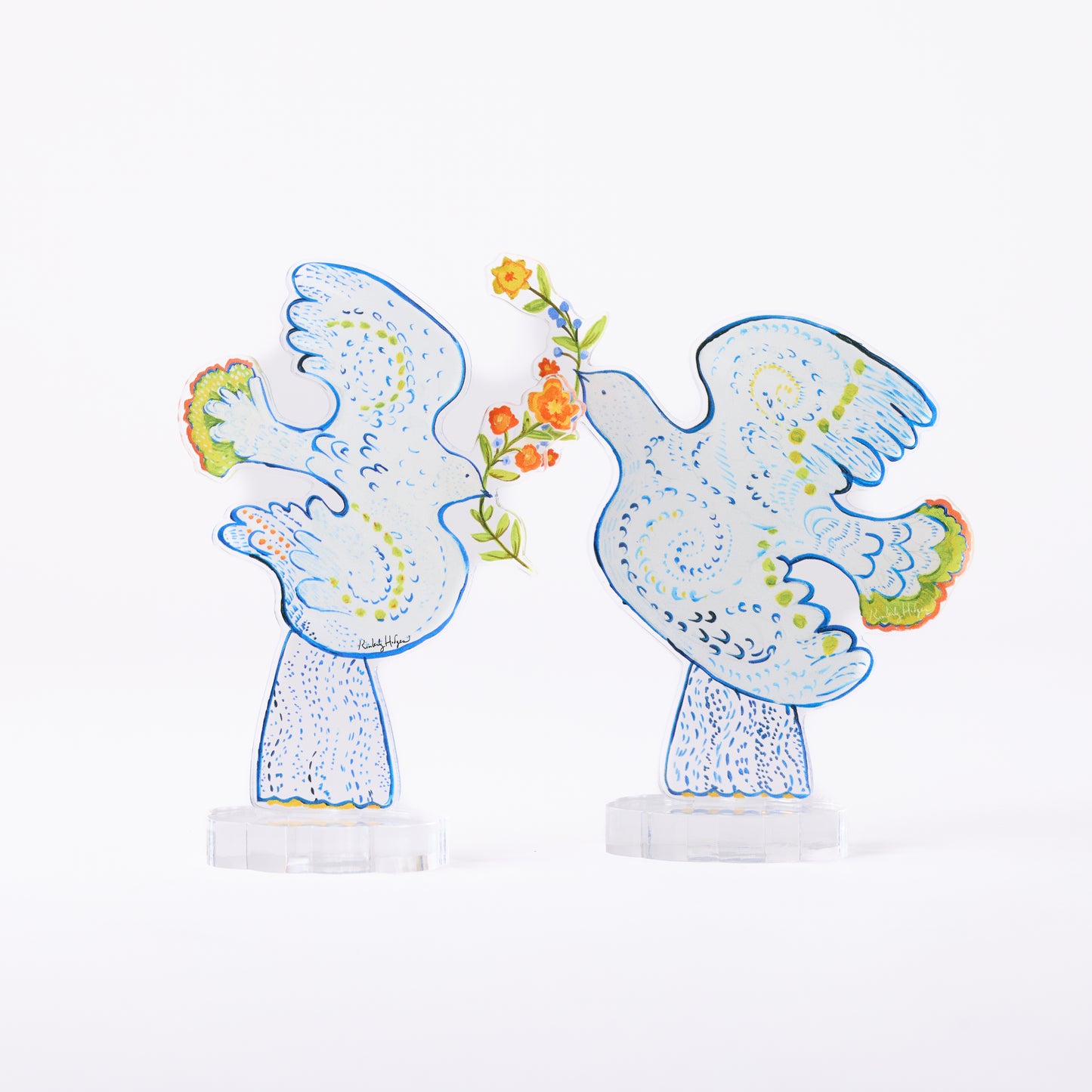 Peace Dove Star | 0.25in. Acrylic Floral