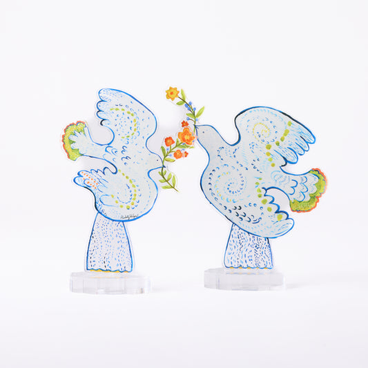 Peace Dove Star | 0.25in. Acrylic Floral
