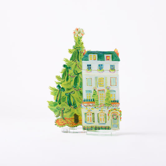 8 Green Bows Tree | 0.25in. Acrylic Floral
