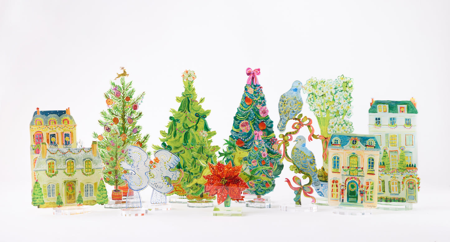 Christmas Cottage | 0.25in. Acrylic Floral