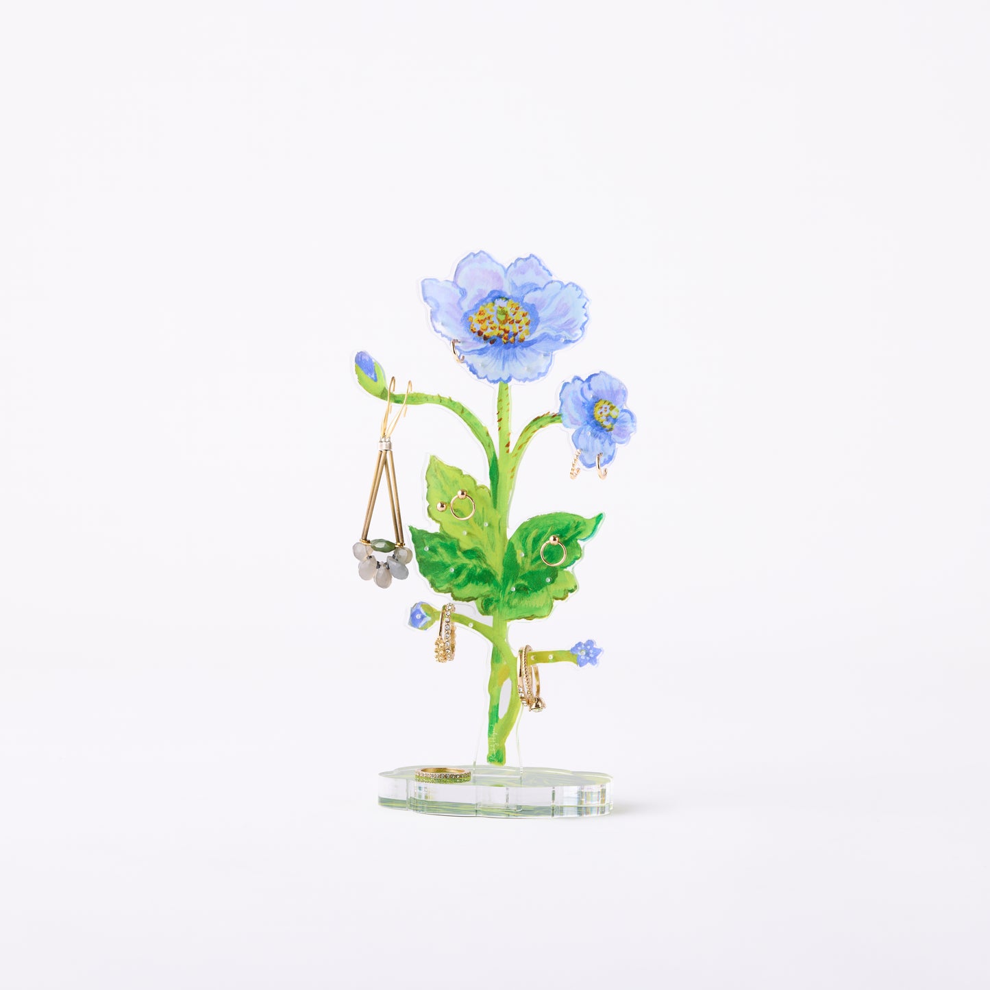 Blue Poppy Jewelry Holder & Single Leaf