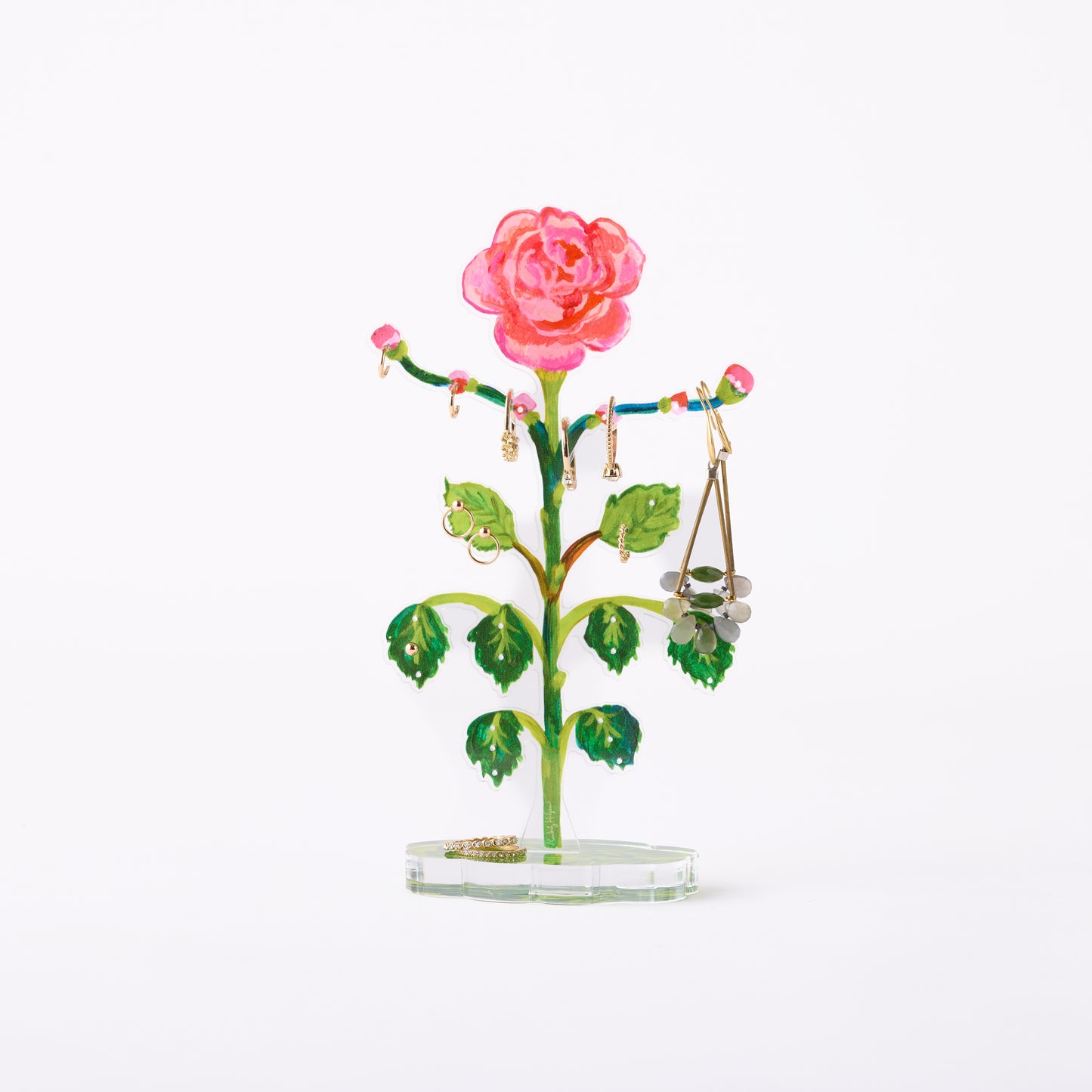 KHA-613 Tearose Jewelry Holder & Single Leaf