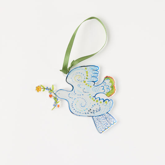 Peace Dove Blossom Ornament & Ribbon | 0.25in. Acrylic
