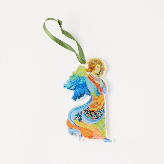 Gabriel Angel Ornament & Ribbon | 0.25in. Acrylic