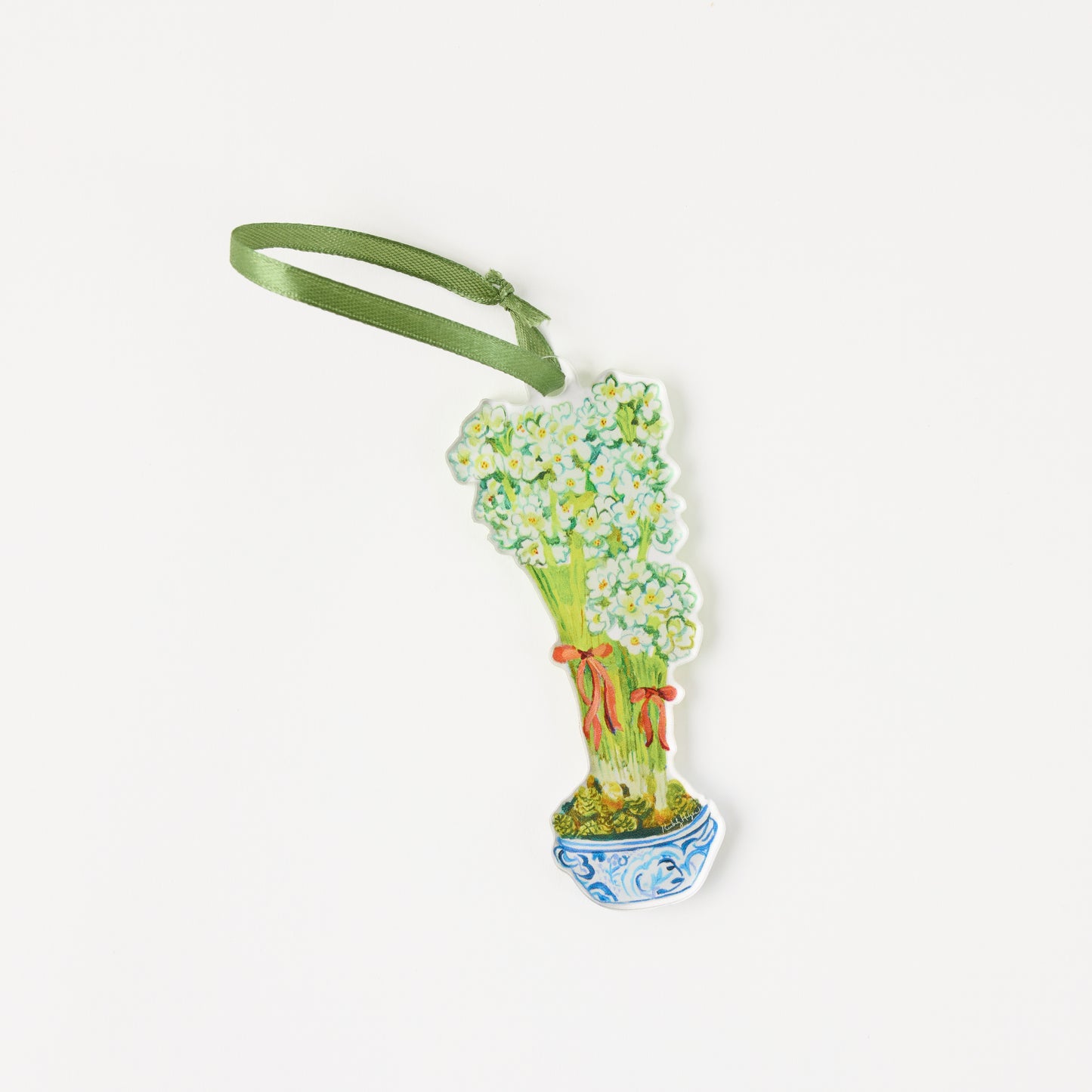 Paperwhites Ornament & Ribbon | 0.25in. Acrylic